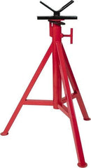 Value Collection - 1/4" to 12" Pipe Capacity, Adjustable Pipe Stand with Vee Head - 27" to 47" High, 2,500 Lb Capacity - Eagle Tool & Supply