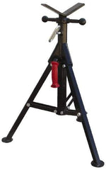 Value Collection - 1/4" to 12" Pipe Capacity, Portable Folding Vee-Head Stand - 27" to 41" High, 2,000 Lb Capacity - Eagle Tool & Supply