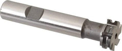 Made in USA - 1/16" Radius, 1/8" Circle Diam, 3/4" Diam x 0.26" Wide Cut, High Speed Steel Concave Radius Cutter - 3" OAL, 1/2" Shank Diam, Shank Connection, Uncoated, Form Relieved, 6 Teeth, Weldon Flat - Eagle Tool & Supply