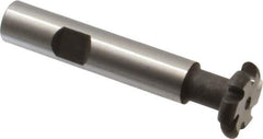 Made in USA - 3/32" Radius, 3/16" Circle Diam, 7/8" Cutter Diam, Shank Connection, Convex Radius Cutter - 1/2" Shank Diam, 3" OAL, High Speed Steel, Uncoated, Form Relieved, 6 Teeth, Weldon Flat - Eagle Tool & Supply