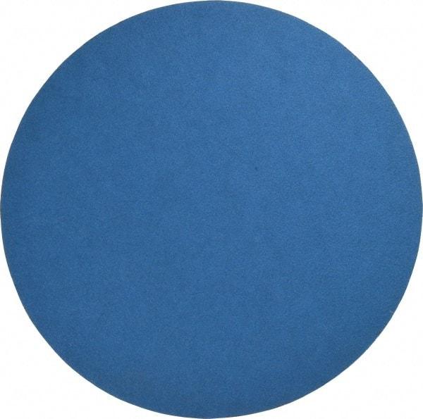 Norton - 10" Diam, 60 Grit Zirconia Alumina Adhesive PSA Disc - Coarse Grade, Blue, Y Weighted Backing, Flexible - Eagle Tool & Supply