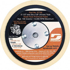 Dynabrade - 5" Diam Disc Backing Nonvacuum Replacement Pad - Soft Density, 13,000 RPM - Eagle Tool & Supply