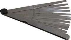 Starrett - 13 Piece, 0.03 to 0.5mm Tapered Feeler Gage Set - 152mm Long x 7 to 12.7mm Wide (Tapered), Tempered Steel - Eagle Tool & Supply