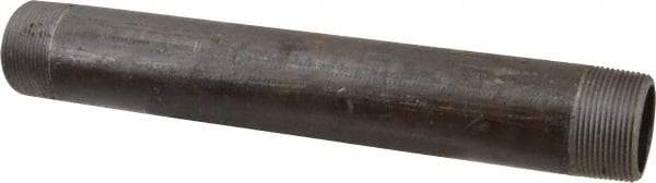 Made in USA - Schedule 80, 1-1/2" Diam x 12" Long Black Pipe Nipple - Threaded - Eagle Tool & Supply