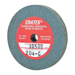 Cratex - 2" Diam x 1/4" Hole x 1/4" Thick, Surface Grinding Wheel - Silicon Carbide, Coarse Grade, 10,500 Max RPM, Rubber Bond, No Recess - Eagle Tool & Supply