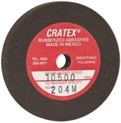 Cratex - 2" Diam x 1/4" Hole x 1/4" Thick, Surface Grinding Wheel - Silicon Carbide, Medium Grade, 10,500 Max RPM, Rubber Bond, No Recess - Eagle Tool & Supply