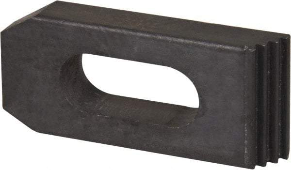 Value Collection - 1/2" Stud, Heat Treated Steel, Plain Strap Clamp - 1.26" Travel, 2-1/2" OAL x 1-1/8" Wide x 1/2" High, Black Oxide Finish, Tapered Nose - Eagle Tool & Supply