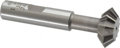 Interstate - 1° 1" Cut Diam, 3/8" Cut Width, 1/2" Shank, High Speed Steel Double-Angle Cutter - Eagle Tool & Supply