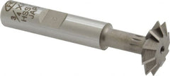 Interstate - 3/4° 3/4" Cut Diam, 3/16" Cut Width, 3/8" Shank, Cobalt Double-Angle Cutter - Eagle Tool & Supply