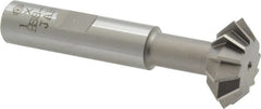 Interstate - 1° 1" Cut Diam, 3/8" Cut Width, 1/2" Shank, Cobalt Double-Angle Cutter - Eagle Tool & Supply