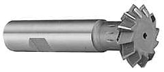 Interstate - 2-1/4° 2-1/4" Cut Diam, 3/4" Cut Width, 7/8" Shank, Cobalt Double-Angle Cutter - Eagle Tool & Supply