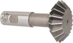 Interstate - 2-1/4° 2-1/4" Cut Diam, 3/4" Cut Width, 7/8" Shank, Cobalt Double-Angle Cutter - Eagle Tool & Supply