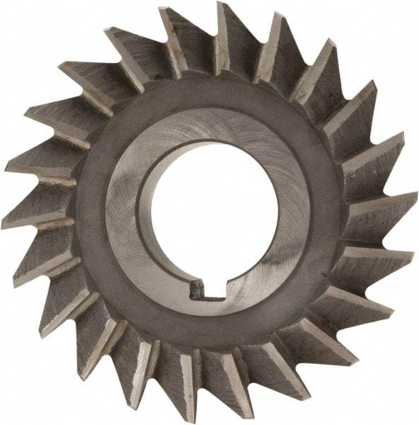 Value Collection - 3" Diam x 5/8" Width of Cut, 45° Included Angle, Arbor Connection, High Speed Steel Single Angle Cutter - Right Hand Cut, Oxide Finish - Eagle Tool & Supply