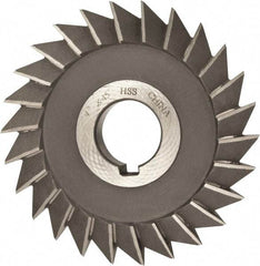 Value Collection - 4" Diam x 1/2" Width of Cut, 45° Included Angle, Arbor Connection, High Speed Steel Single Angle Cutter - Right Hand Cut, Oxide Finish - Eagle Tool & Supply