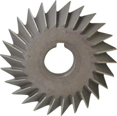 Value Collection - 4" Diam x 3/4" Width of Cut, 45° Included Angle, Arbor Connection, High Speed Steel Single Angle Cutter - Right Hand Cut, Oxide Finish - Eagle Tool & Supply