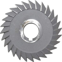 Interstate - 5" Diam x 3/4" Width of Cut, 45° Included Angle, Arbor Connection, High Speed Steel Single Angle Cutter - Right Hand Cut, Oxide Finish - Eagle Tool & Supply