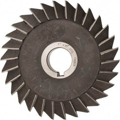 Value Collection - 6" Diam x 1" Width of Cut, 45° Included Angle, Arbor Connection, High Speed Steel Single Angle Cutter - Right Hand Cut, Oxide Finish - Eagle Tool & Supply