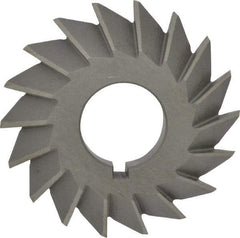 Value Collection - 2-1/2" Diam x 1/2" Width of Cut, 45° Included Angle, Arbor Connection, High Speed Steel Single Angle Cutter - Left Hand Cut, Oxide Finish - Eagle Tool & Supply