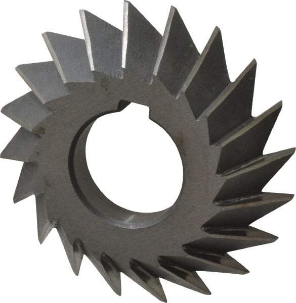 Value Collection - 2-3/4" Diam x 1/2" Width of Cut, 45° Included Angle, Arbor Connection, High Speed Steel Single Angle Cutter - Left Hand Cut, Oxide Finish - Eagle Tool & Supply