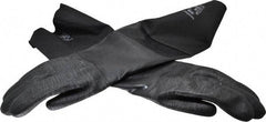 Ansell - Size XL (10), 26" Long, 85 mil Thick, Supported, Neoprene Chemical Resistant Gloves - Textured Finish, Fleece/Jersey Lined, Gauntlet Cuff, ANSI Abrasion Level 3, ANSI Cut Level 2, Black, FDA Approved - Eagle Tool & Supply