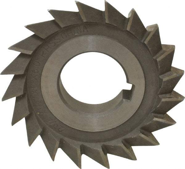 Value Collection - 2-3/4" Diam x 1/2" Width of Cut, 60° Included Angle, Arbor Connection, High Speed Steel Single Angle Cutter - Right Hand Cut, Oxide Finish - Eagle Tool & Supply