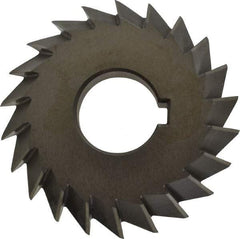 Value Collection - 3" Diam x 5/8" Width of Cut, 60° Included Angle, Arbor Connection, High Speed Steel Single Angle Cutter - Left Hand Cut, Uncoated - Eagle Tool & Supply