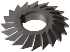 Made in USA - 6° 6" Cut Diam, 1" Cut Width, 1-1/4" Arbor, High Speed Steel Double-Angle Cutter - Eagle Tool & Supply