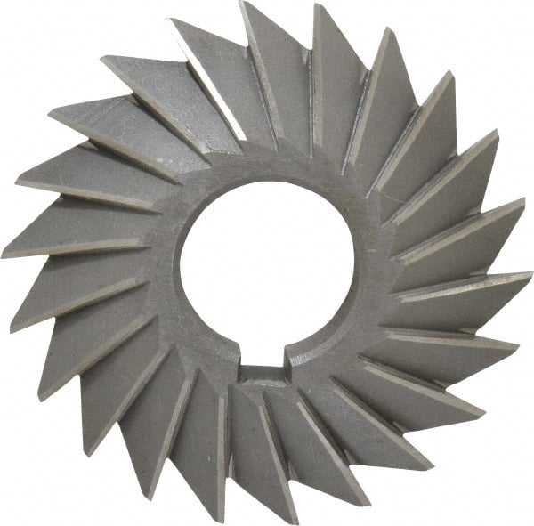 Value Collection - 3° 3" Cut Diam, 5/8" Cut Width, 1" Arbor, High Speed Steel Double-Angle Cutter - Eagle Tool & Supply