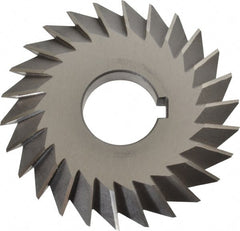 Value Collection - 4° 4" Cut Diam, 1/2" Cut Width, 1-1/4" Arbor, High Speed Steel Double-Angle Cutter - Eagle Tool & Supply