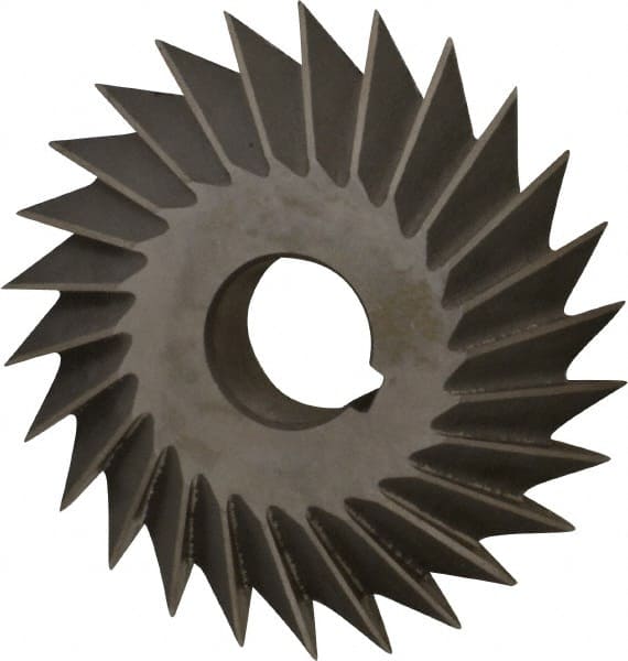 Value Collection - 4° 4" Cut Diam, 3/4" Cut Width, 1" Arbor, High Speed Steel Double-Angle Cutter - Eagle Tool & Supply