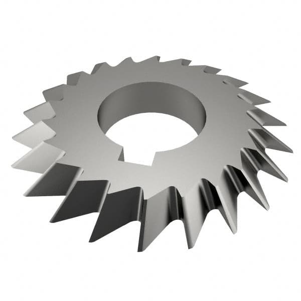 Value Collection - 2-3/4° 2-3/4" Cut Diam, 1/2" Cut Width, 1" Arbor, High Speed Steel Double-Angle Cutter - Eagle Tool & Supply