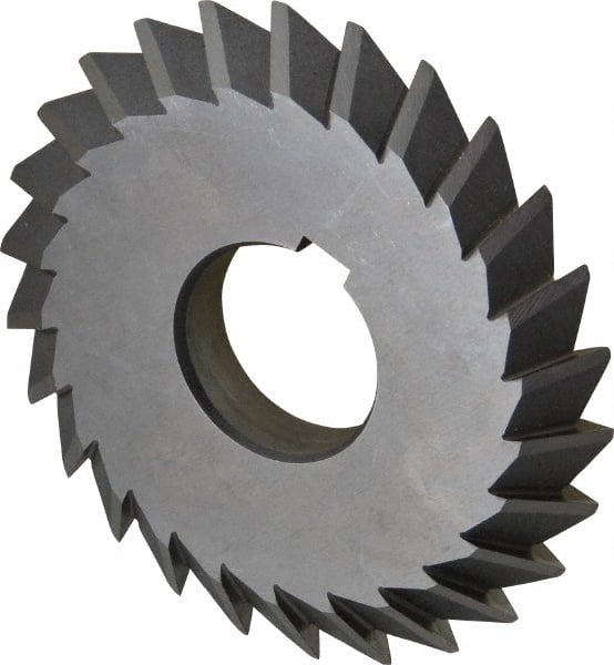 Value Collection - 4° 4" Cut Diam, 1/2" Cut Width, 1-1/4" Arbor, High Speed Steel Double-Angle Cutter - Eagle Tool & Supply