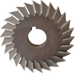 Value Collection - 4° 4" Cut Diam, 3/4" Cut Width, 1" Arbor, High Speed Steel Double-Angle Cutter - Eagle Tool & Supply