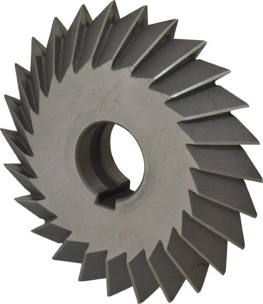 Value Collection - 5° 5" Cut Diam, 1" Cut Width, 1-1/4" Arbor, High Speed Steel Double-Angle Cutter - Eagle Tool & Supply