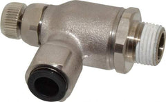 Legris - 3/8" Tube OD x 3/8" NPT Metal Flow Control Regulator - 0 to 145 psi & Treated Brass Material - Eagle Tool & Supply
