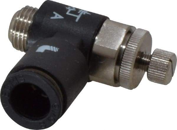 Legris - 8mm Tube OD x 1/8" BSPP Miniature Flow Control Regulator - 0 to 145 psi & Nylon Material - Eagle Tool & Supply