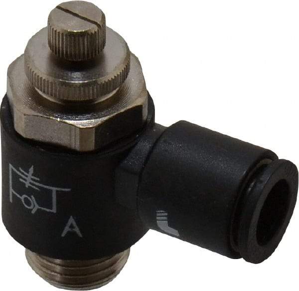 Legris - 8mm Tube OD x 1/4" BSPP Miniature Flow Control Regulator - 0 to 145 psi & Nylon Material - Eagle Tool & Supply