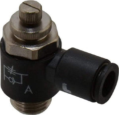 Legris - 8mm Tube OD x 1/4" BSPP Miniature Flow Control Regulator - 0 to 145 psi & Nylon Material - Eagle Tool & Supply