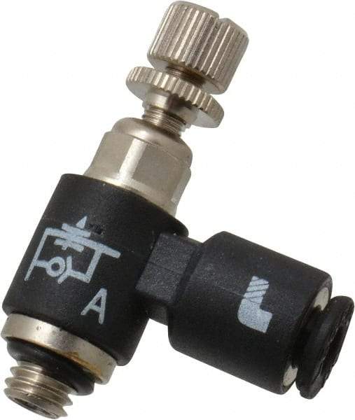 Legris - 1/8" OD x 10-32 UNF Miniature Flow Control Regulator - 0 to 145 psi & Nylon Material - Eagle Tool & Supply