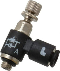 Legris - 1/8" OD x 10-32 UNF Miniature Flow Control Regulator - 0 to 145 psi & Nylon Material - Eagle Tool & Supply