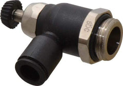 Legris - 8mm Tube OD x 3/8 Male BSPP Compact Meter Out Flow Control Valve - 14.5 to 145 psi, Nylon - Eagle Tool & Supply