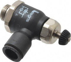 Legris - 10mm Tube OD x 1/4 Male BSPP Compact Meter Out Flow Control Valve - 14.5 to 145 psi, Nylon - Eagle Tool & Supply