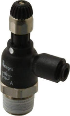 Legris - 5/32" Tube OD x 1/4 Male NPT Compact Meter Out Flow Control Valve - 14.5 to 145 psi, Nylon - Eagle Tool & Supply