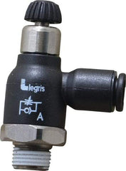 Legris - 6mm Tube OD x 1/8 Male BSPT Compact Meter Out Flow Control Valve - 14.5 to 145 psi, Nylon - Eagle Tool & Supply