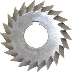 Value Collection - 3° 3" Cut Diam, 5/8" Cut Width, 1" Arbor, High Speed Steel Double-Angle Cutter - Eagle Tool & Supply