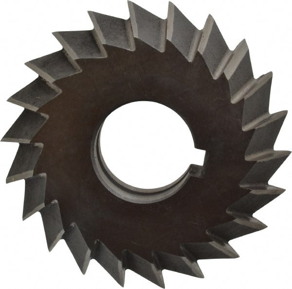 Value Collection - 3° 3" Cut Diam, 3/4" Cut Width, 1" Arbor, High Speed Steel Double-Angle Cutter - Eagle Tool & Supply