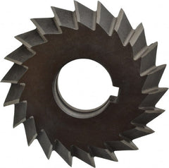 Value Collection - 3° 3" Cut Diam, 3/4" Cut Width, 1" Arbor, High Speed Steel Double-Angle Cutter - Eagle Tool & Supply