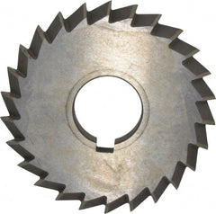 Value Collection - 4° 4" Cut Diam, 1/2" Cut Width, 1-1/4" Arbor, High Speed Steel Double-Angle Cutter - Eagle Tool & Supply