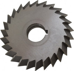 Value Collection - 4° 4" Cut Diam, 3/4" Cut Width, 1" Arbor, High Speed Steel Double-Angle Cutter - Eagle Tool & Supply