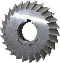 Value Collection - 4° 4" Cut Diam, 1" Cut Width, 1-1/4" Arbor, High Speed Steel Double-Angle Cutter - Eagle Tool & Supply